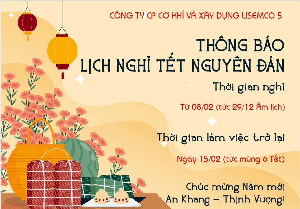 THÔNG BÁO LỊCH NGHỈ TẾT NGUYÊN ĐÁN 2024